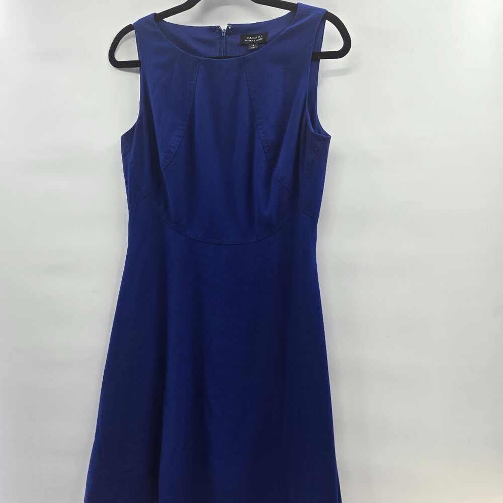 Tahari Arthur S. Levine Royal Blue Midi Dress Size 8